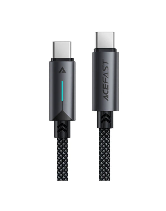 Acefast LED Nylon Braided Type C-C 60W Charging Cable (C19) - Black