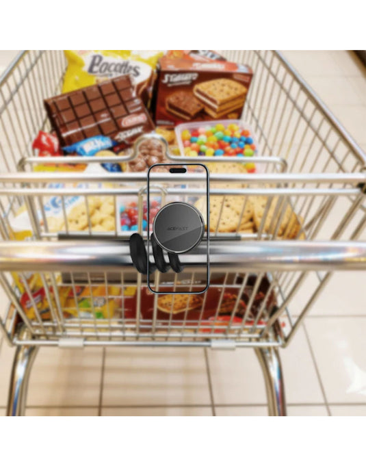 Acefast Multifunctional Flexible Magnetic Phone Holder | Bendable Gooseneck Mount with N52 Magnets (E36) - Black