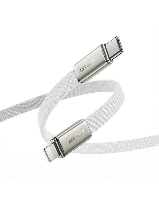 Acefast Ultra-Thin Flat Nylon Braided Fast Charging Cable (C24) Lightning to USB-C (PD 30W)