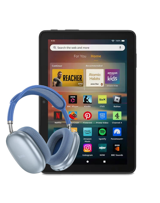 Amazon Fire HD 8 Tablet (2024) 32GB Wifi Only - Black (Brand New) + Bluetooth Headset (W55) (Bundle Deal)