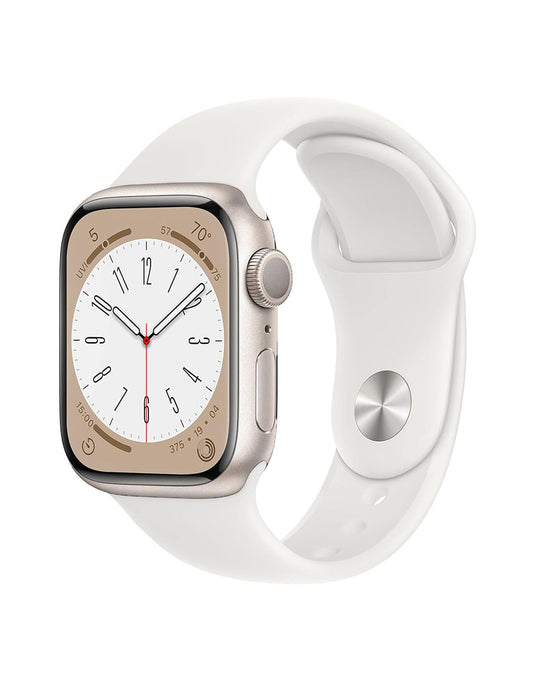 Apple Watch Series 8 41MM GPS Aluminium With White Sport Band - Starlight