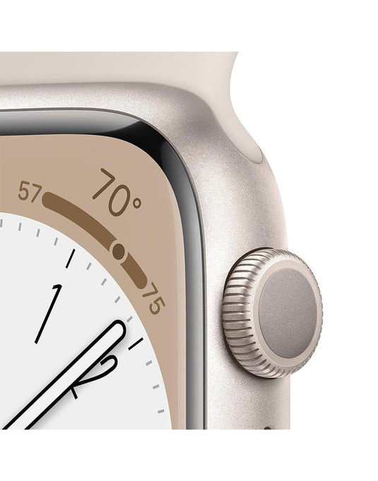 Apple Watch Series 8 41MM GPS Aluminium With White Sport Band - Starlight