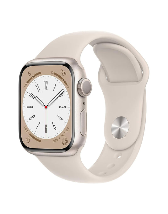Apple Watch Series 8 41MM GPS Aluminium With White Sport Band - Starlight