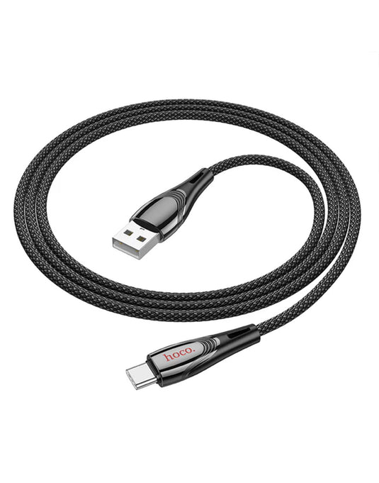 Hoco 27W Nylon Braided Metallic USB Cable - Lightning to Type C (U133)
