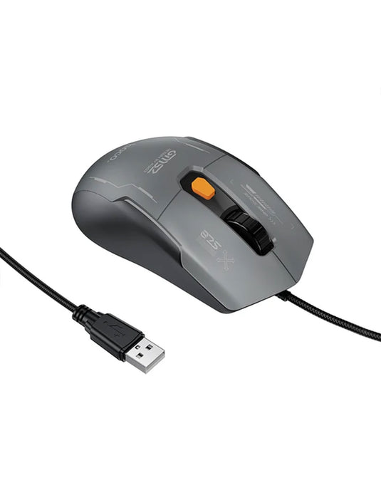 Hoco Ergonomic 6-Button Wired Gaming Mouse With LED Light, 12800 DPI (GM52)