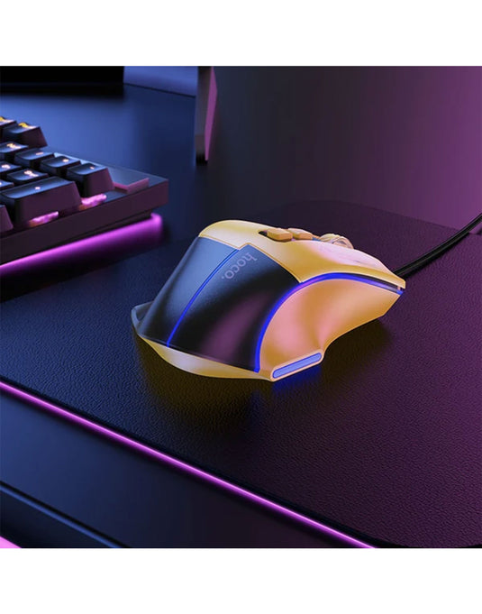 Hoco Ergonomic 7-Button Wired Gaming Mouse With LED Light, 3600 DPI (GM31)