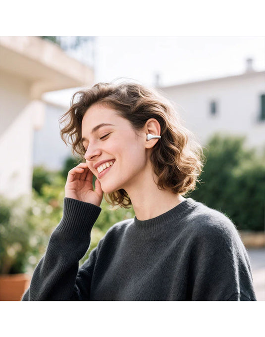 Hoco Open-Ear TWS Clip-On Earbuds with 6 Hours, Hoco Music App (EA8) - White