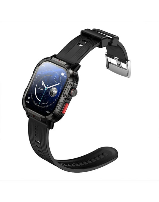 Hoco Rugged Smart Watch With Calling Feature Y45 - Black (Brand New)