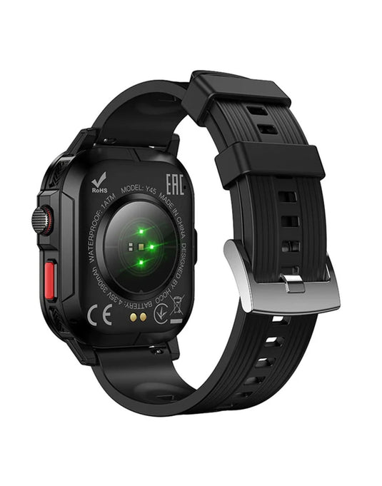 Hoco Rugged Smart Watch With Calling Feature Y45 - Black (Brand New)