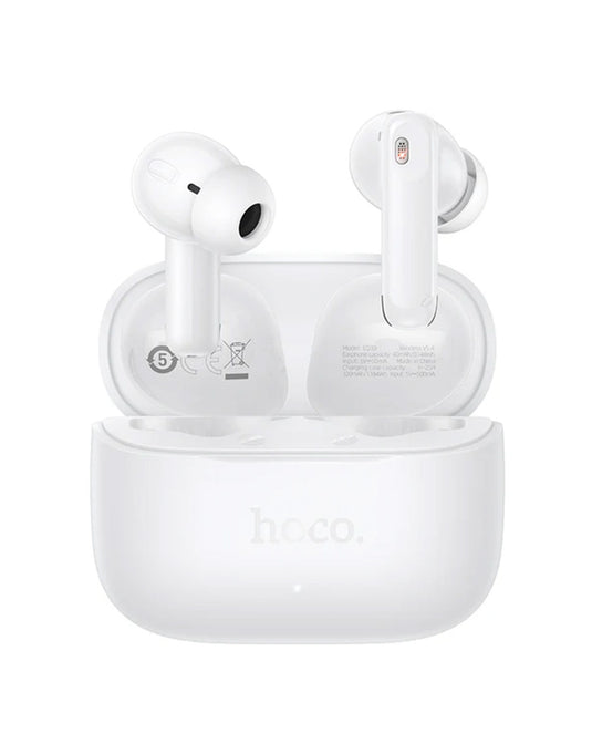 Hoco Semi-In-Ear TWS Earbuds with 7 Hours, Carry Case and Snap Hook (EQ30) - White