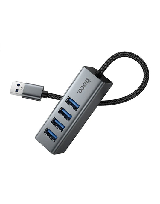 Hoco USB-A to 4x USB-A 4 in 1 USB Expansion Hub, 0.2M Wire, USB 3.0, 5GB PS (HB1B)