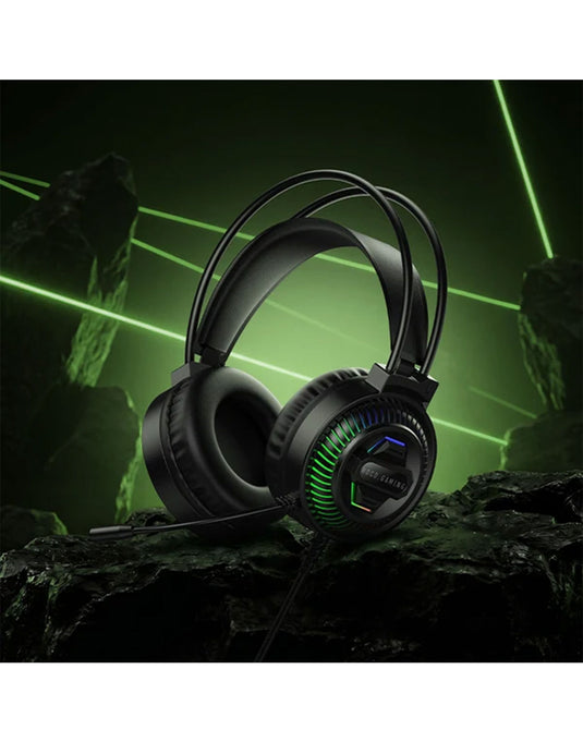 Hoco Wired Gaming Headset With LED Light & Microphone (W118) - Black
