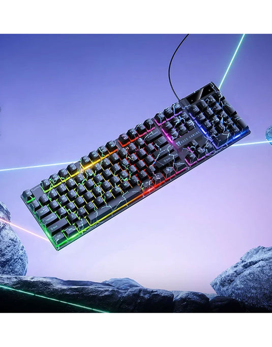 Hoco Wired Gaming Keyboard With RGB Rainbow Light, 6-Key Anti-Ghosting (GM701)