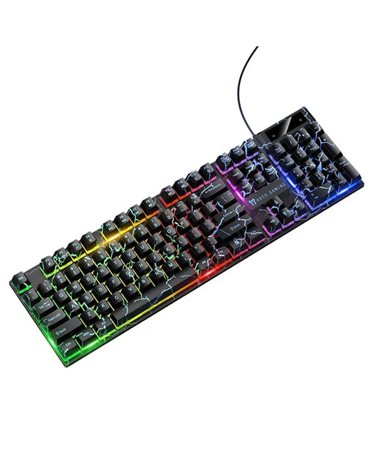 Hoco Wired Gaming Keyboard With RGB Rainbow Light, 6-Key Anti-Ghosting (GM701)