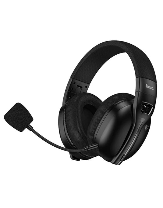 Hoco Wireless Gaming Headset with Detachable Microphone & Bluetooth Dual Wireless Mode (W114) - Black