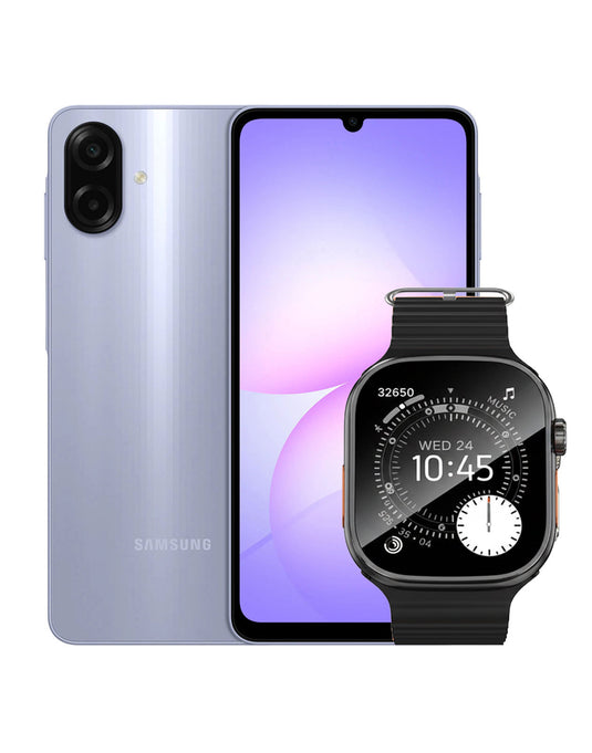 Samsung Galaxy A07 (2025) 4GB 64GB 4G Dual Sim - Light Violet (Brand New) + Smart Watch (Y23 Ultra) (Bundle Deal)