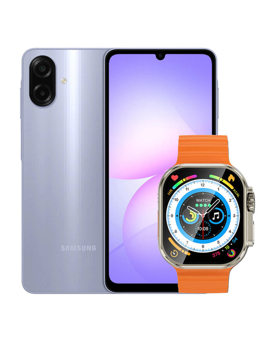 Samsung Galaxy A07 (2025) 4GB 64GB 4G Dual Sim - Light Violet (Brand New) + Smart Watch (Y23 Ultra)