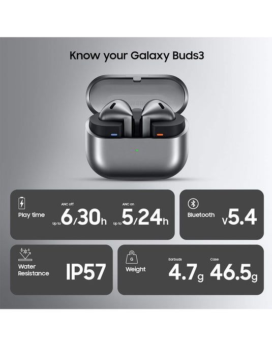 Samsung Galaxy Buds 3 Active Noise Cancellation - Silver