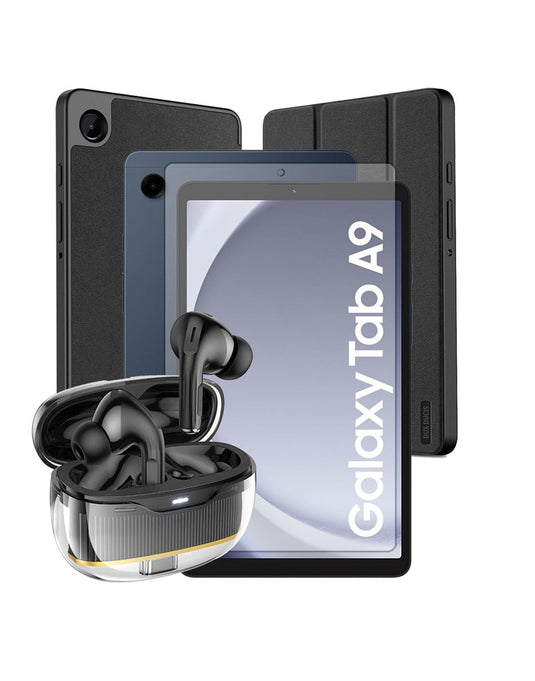 Samsung Galaxy Tab A9 (2023) 8.7-inch 4GB 64GB Wifi Only - Navy (Brand New) + TWS Bluetooth Earbuds (EW54) + 8.7-inch Case + Tempered Glass (Bundle Deal)
