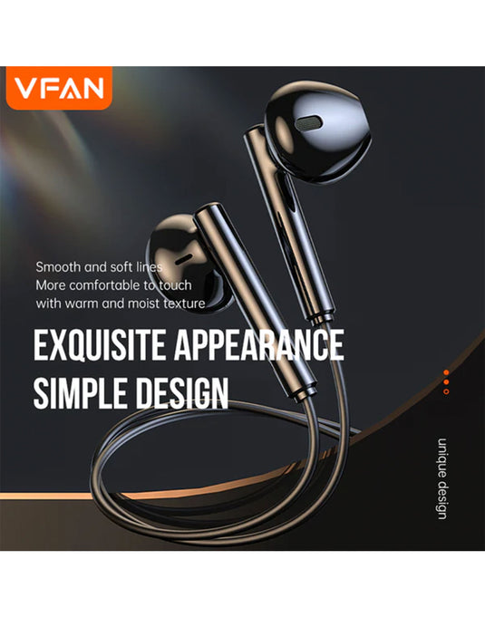 VFan Type-C Earphone Universal w/ Digital Microchip (M18) - White