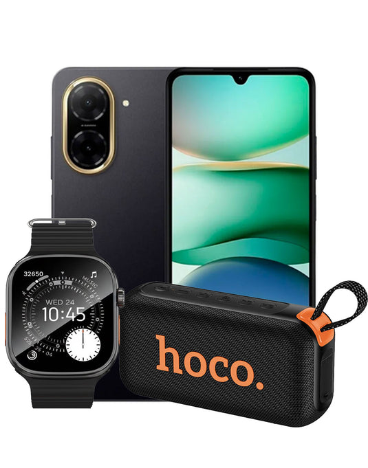 Xiaomi Redmi A5 3GB 64GB 4G Dual Sim + TPU Case - Midnight Black (Brand New) + Bluetooth Speaker (HC32) + Smart Watch (Y23 Ultra) (Bundle Deal)