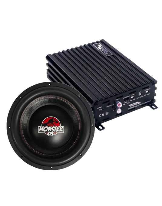 Zeroflex FLX-124 12-inch 800W RMS Monster Subwoofer + Sound Magus DK600 Class D AMP (Bundle Deal)