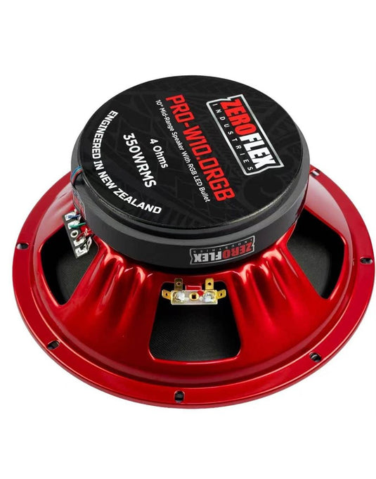 Zeroflex PRO-W10.0RGB 10-inch Midrange Speaker 350RMS 4ohm - Single Speaker - Black (Brand New)