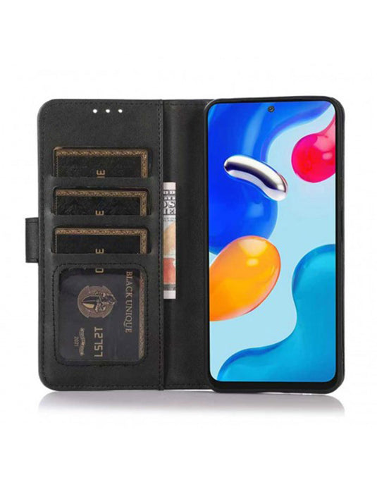 Abeel Wallet Case PU Leather For Apple iPhone 15 Pro Max - Black