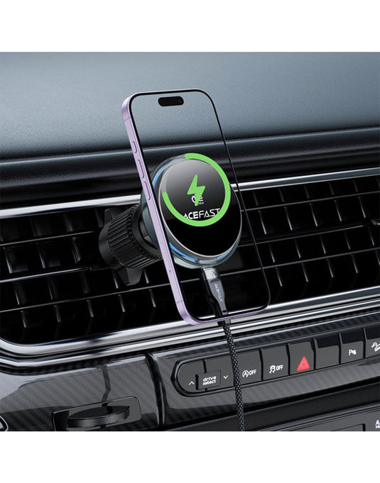 Acefast 25W Qi2 Wireless Charging Phone Holder for Air Vent (D61) - Black