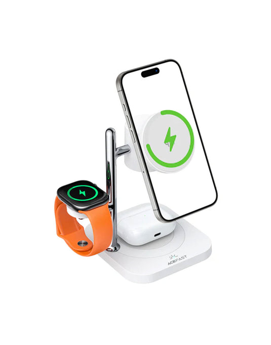 Acefast 3-in-1 Magnetic Wireless Charger 32.5W Night Ambient Light (E39) - White