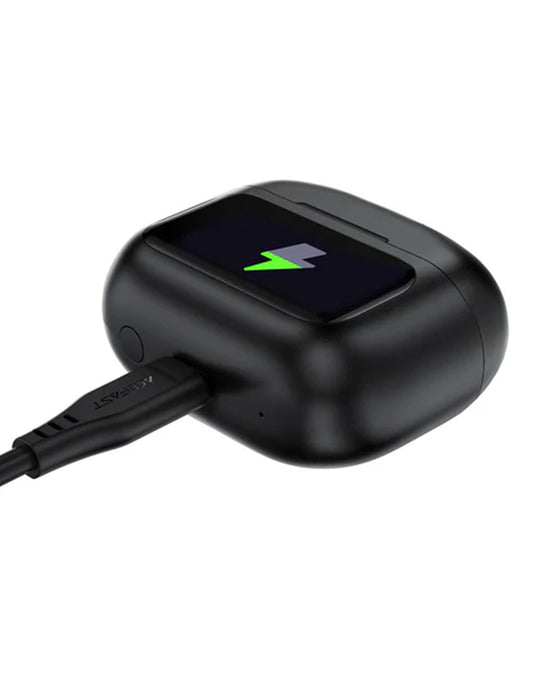 Acefast Bluetooth Earbuds With Smart Screen, AI Smart ANC Noise Cancellation (W6) - Black
