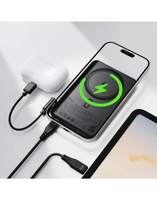 Acefast Magnetic Power Bank 20W PD+QC Wireless Charging 10MM Ultra Thin 5000mAh (M30) - Black (Brand New)