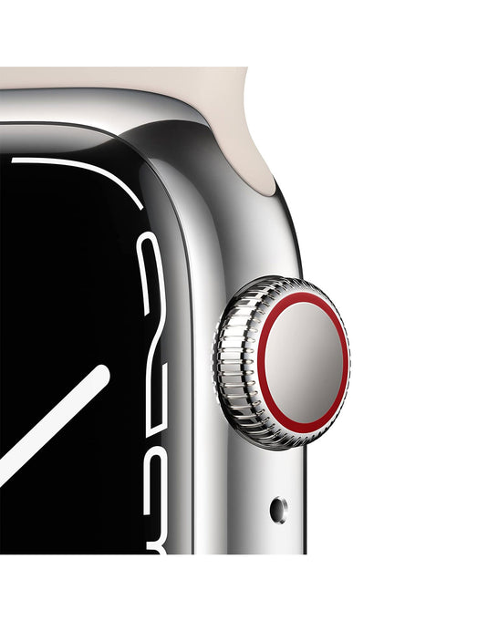 Apple Watch Series 7 GPS 41MM Aluminum with White Band 32GB - Starlight