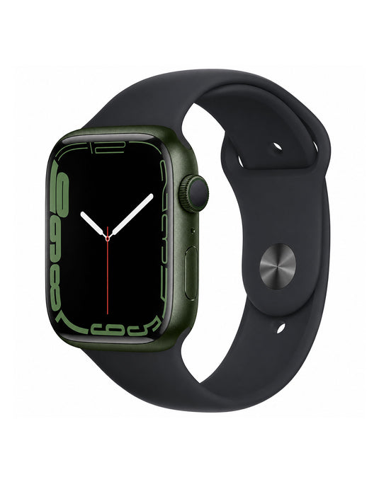 Apple Watch Series 7 Aluminum 45MM GPS Black Strap - Green