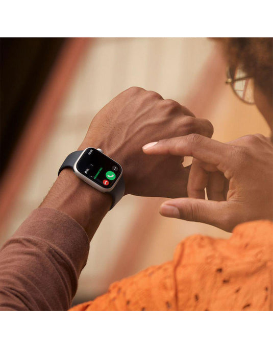 Apple Watch Series 8 41MM GPS + Cellular Stainless Steel With White Sport Band - Silver