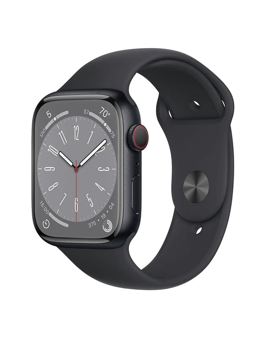 Apple Watch Series 8 45MM GPS + Cellular Stainless Steel With Black Sport Band - Graphite