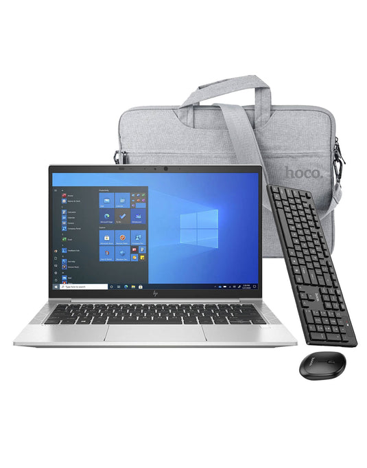 HP Elitebook 840 G8 14-inch i5 11th Gen 16GB 256GB @2.40GHz Windows 11 Pro Touch Screen Laptop - Silver (Good-Refurbished) + Laptop Bag + Keyboard + Mouse Set (GM17) (Bundle Deal)