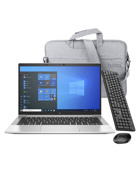 HP Elitebook 840 G8 14-inch i5 11th Gen 16GB 256GB @2.40GHz Windows 11 Home Laptop - Silver (Good-Refurbished) + Laptop Bag + Wireless Keyboard + Mouse Set (GM17) (Bundle Deal)