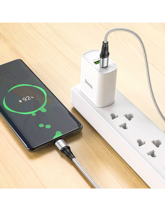 Hoco 100W PD Nylon Braided Aluminium Alloy Super Fast Charging Cable USB C to USB C 2 Meter (X50)
