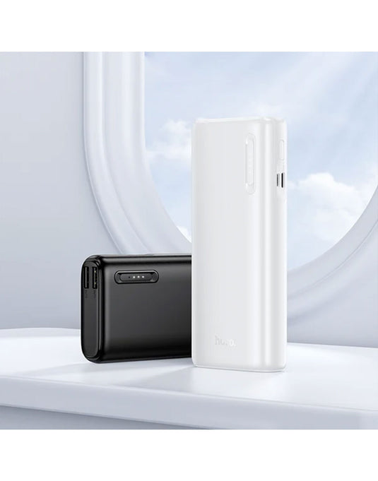 Hoco 2A Slim Power Bank Dual Input, Dual USB-A Output (10000mAh) (J158A) - White