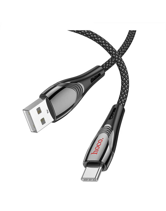 Hoco 3A Nylon Braided Metallic USB Cable - Type C (U133)