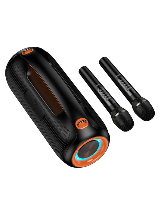 Hoco 600W Bluetooth Party Speaker RGB Lights + 2 Wireless Microphones - Black