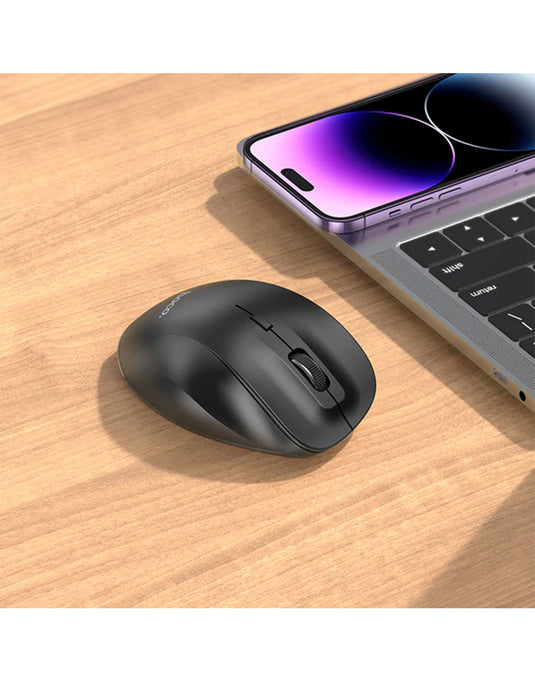 Hoco Ergonomic Wireless Mouse with Nano Receiver, Dual Mode 2.4G + Bluetooth, 3-Level Adjustable DPI (GM24)