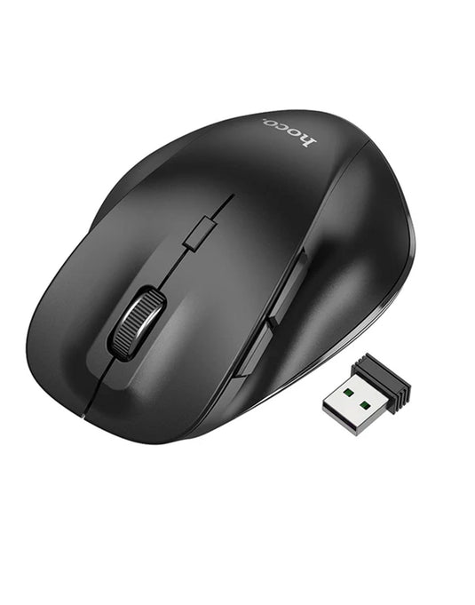 Hoco Ergonomic Wireless Mouse With Nano Receiver, Dual Mode (GM24) - Black