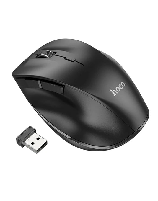 Hoco Ergonomic Wireless Mouse With Nano Receiver, Dual Mode (GM24) - Black