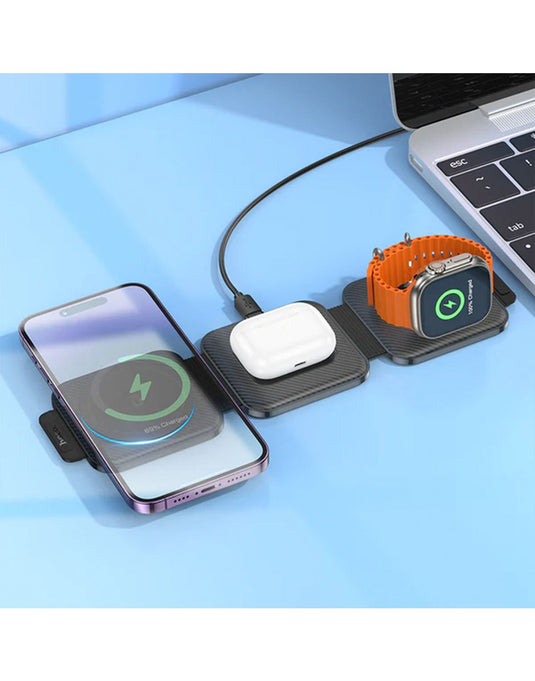 Hoco Foldable Wireless Fast Charger 15W 3-in-1  (CQ4)