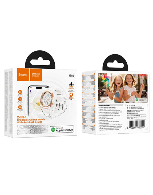 Hoco Kids Quartz Watch Built In Tracker For Apple Devices (E112) - White (Brand New)