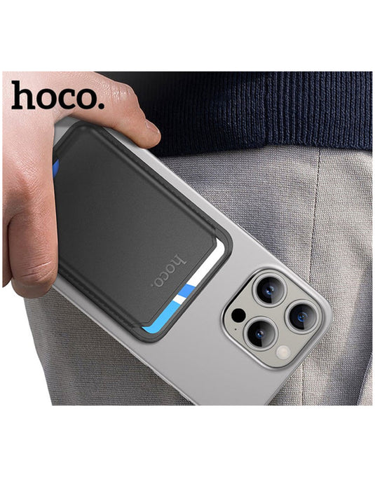 Hoco Leather Magnetic Card Pocket (DLB01) - Black
