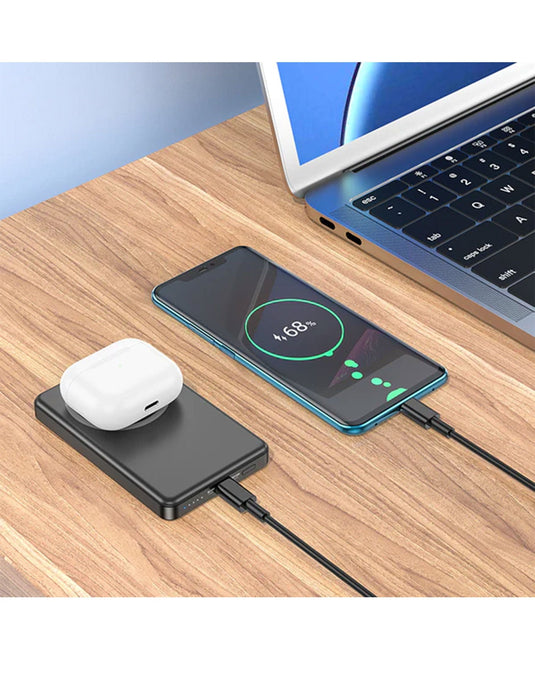 Hoco Magnetic Wireless Charger 20W QC + Power Bank 5000mAh (J125) - TechCrazy