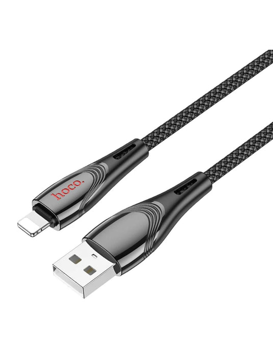Hoco Nylon Braided Metallic USB Cable - Lightning (U133)